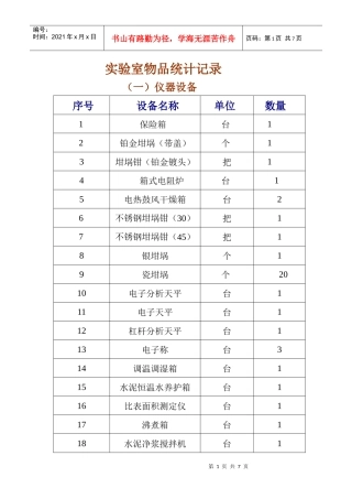 仪器设备与塑料制品