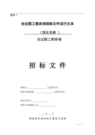 全过程工程咨询招标文件试行文本