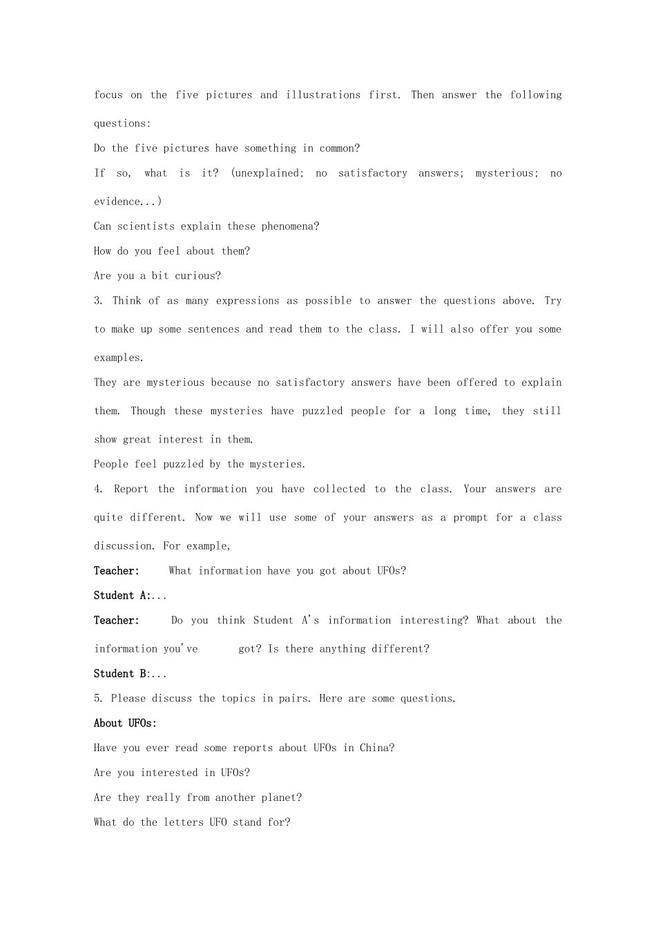 高中英语 Unit1 Tales of the unexplained-welcome精品教案 牛津译林版必修2_第2页