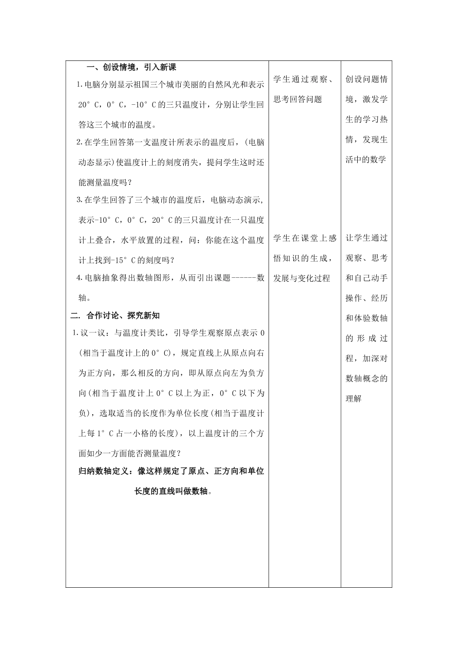 七年级数学上册 第2章 有理数 2.2 数轴（1）教案 苏科版-苏科版初中七年级上册数学教案_第2页