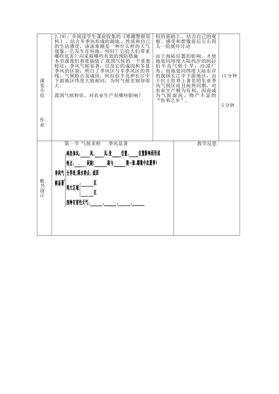 辽宁省凌海市石山初级中学八年级地理上册《2.2 气候多样》教案（3） 人教新课标版_第2页
