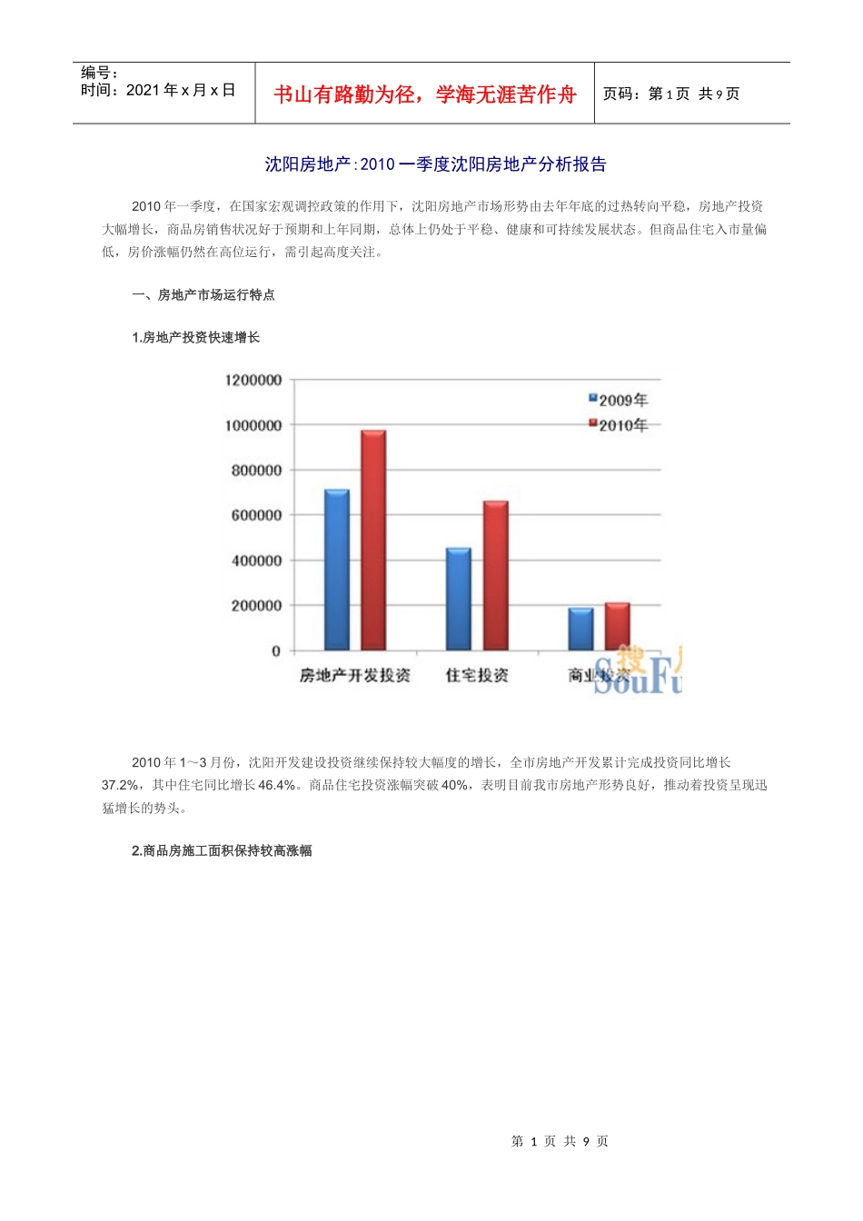 XXXX年初沈阳房地产分析_第1页