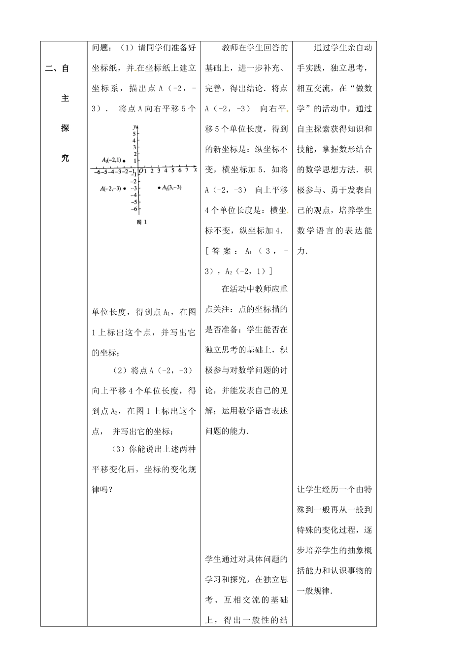 山东省郯城县第三中学七年级数学下册《622 用坐标表示平移（1）》教案_第2页