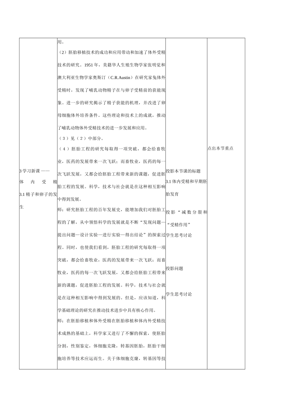 高中生物《体内受精和早期胚胎发育》教案4 新人教版选修3_第2页