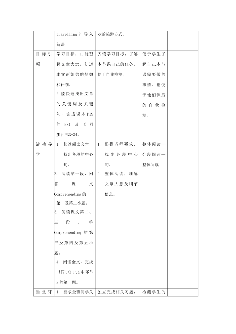 高中英语 Unit3 Travel journal reading教案 新人教版必修1-新人教版高一必修1英语教案_第2页