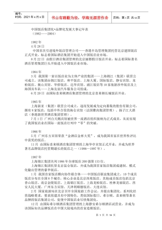 中国饭店集团化
