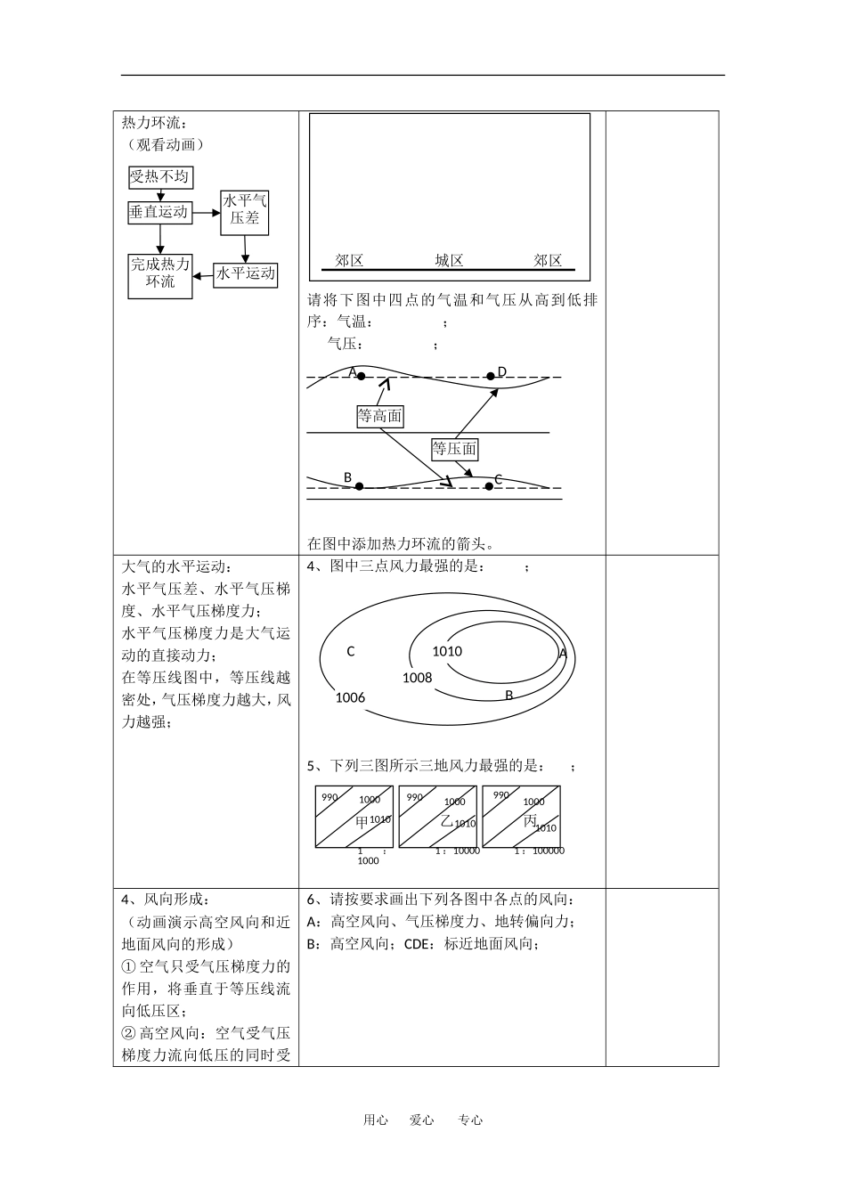 高中地理：2.1《大气的热状况与大气运动》教案（中图版必修1）_第2页