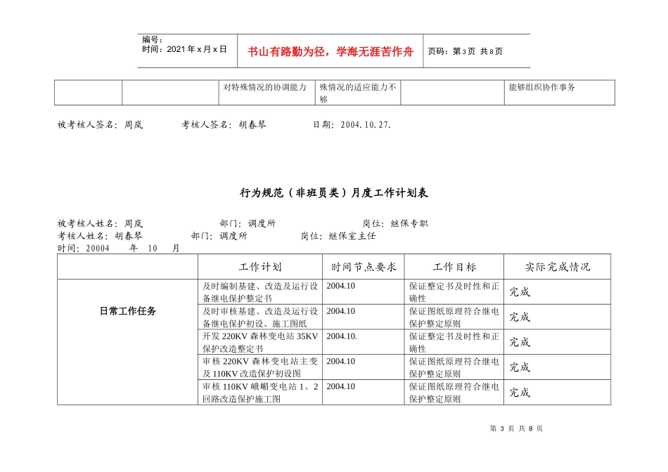 上海市电力公司市区供电公司继保专职行为规范考评表_第3页