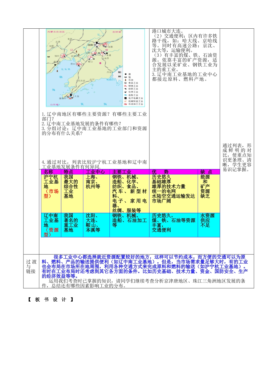 山东省枣庄第四十二中学八年级地理上册《工业的分布（第二课时）》教案 新人教版_第3页