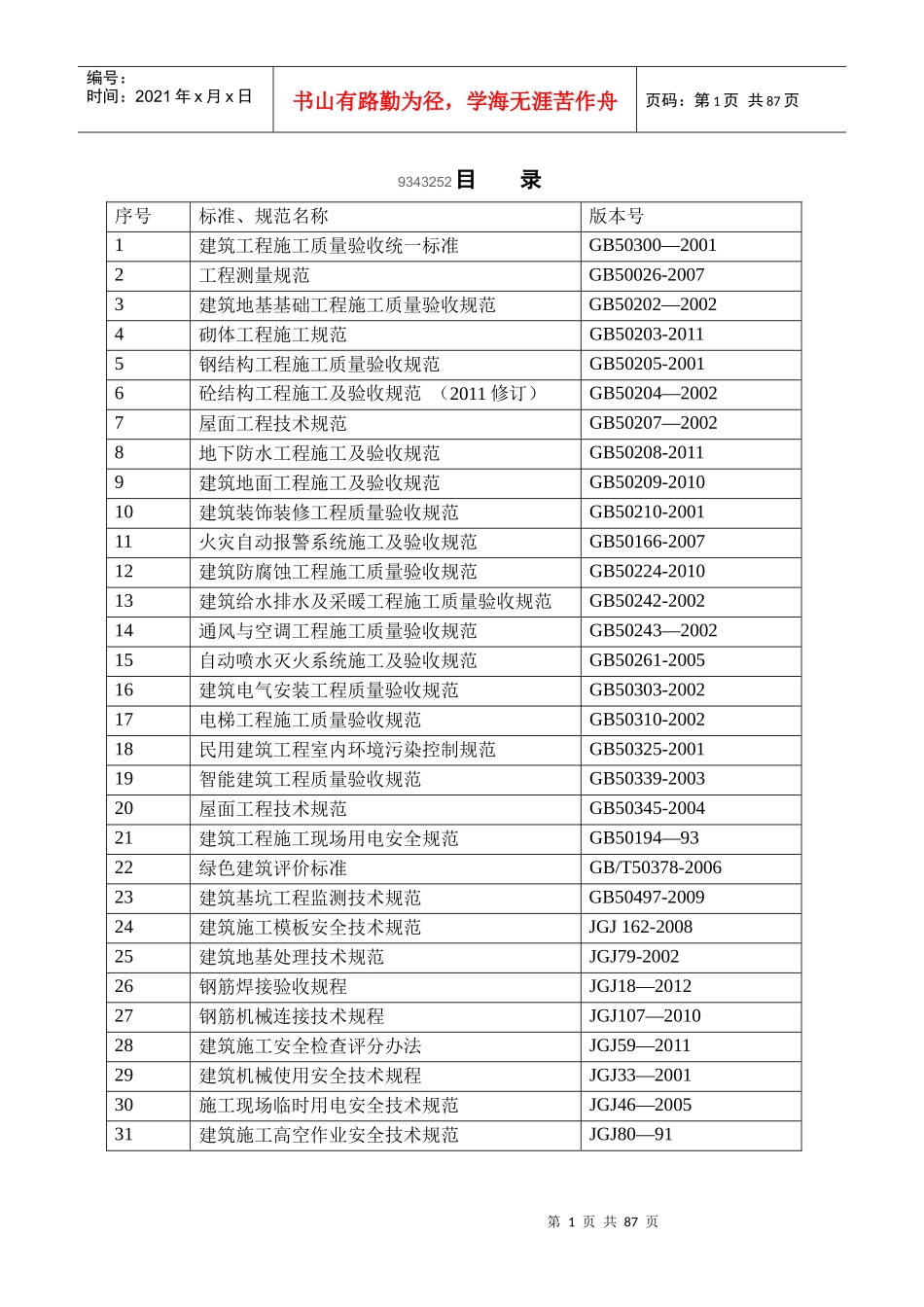 XXXX年房屋建筑工程建设标准强制性条文_第1页