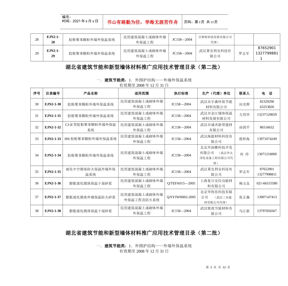 《湖北省建筑节能和新型墙体材料推广应用技术管理目录》（第二批_第3页