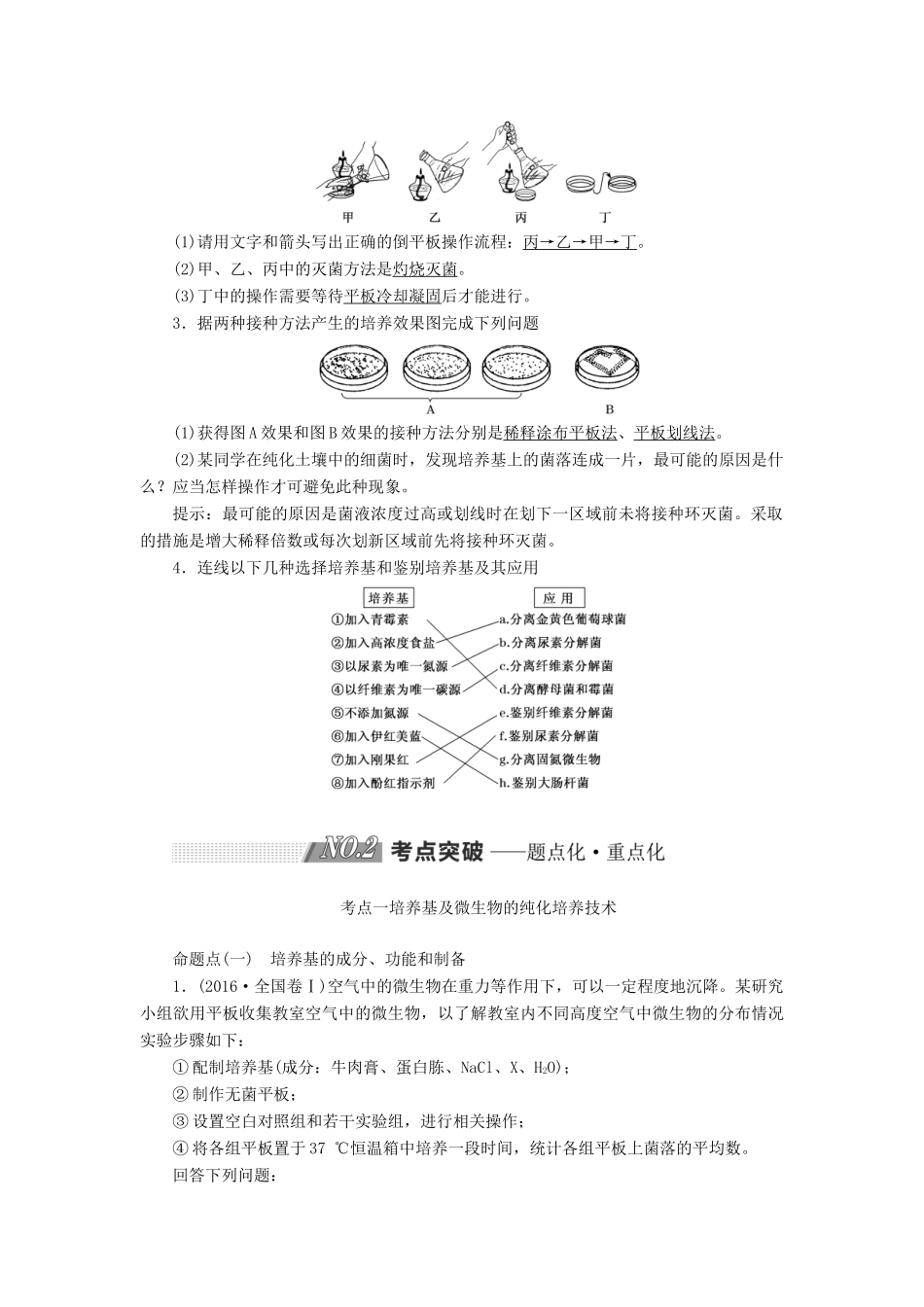 高考生物一轮复习 生物技术实践 第二讲 微生物的培养与应用精选教案-人教版高三全册生物教案_第3页