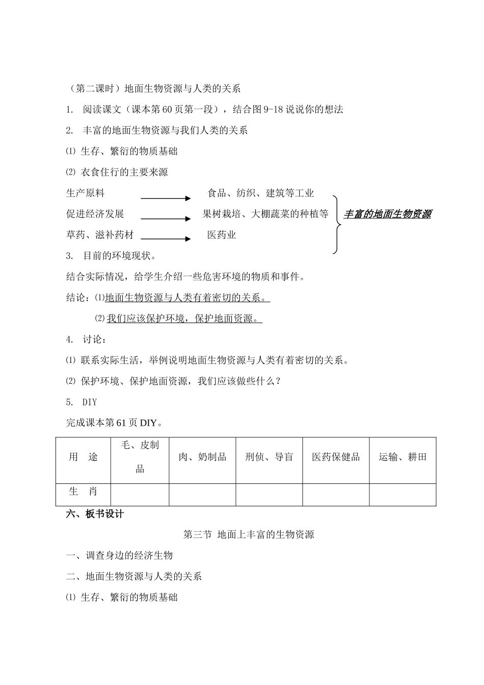 七年级生物下册 9.3 地球上丰富的生物资源教案 苏科版-苏科版初中七年级下册生物教案_第2页