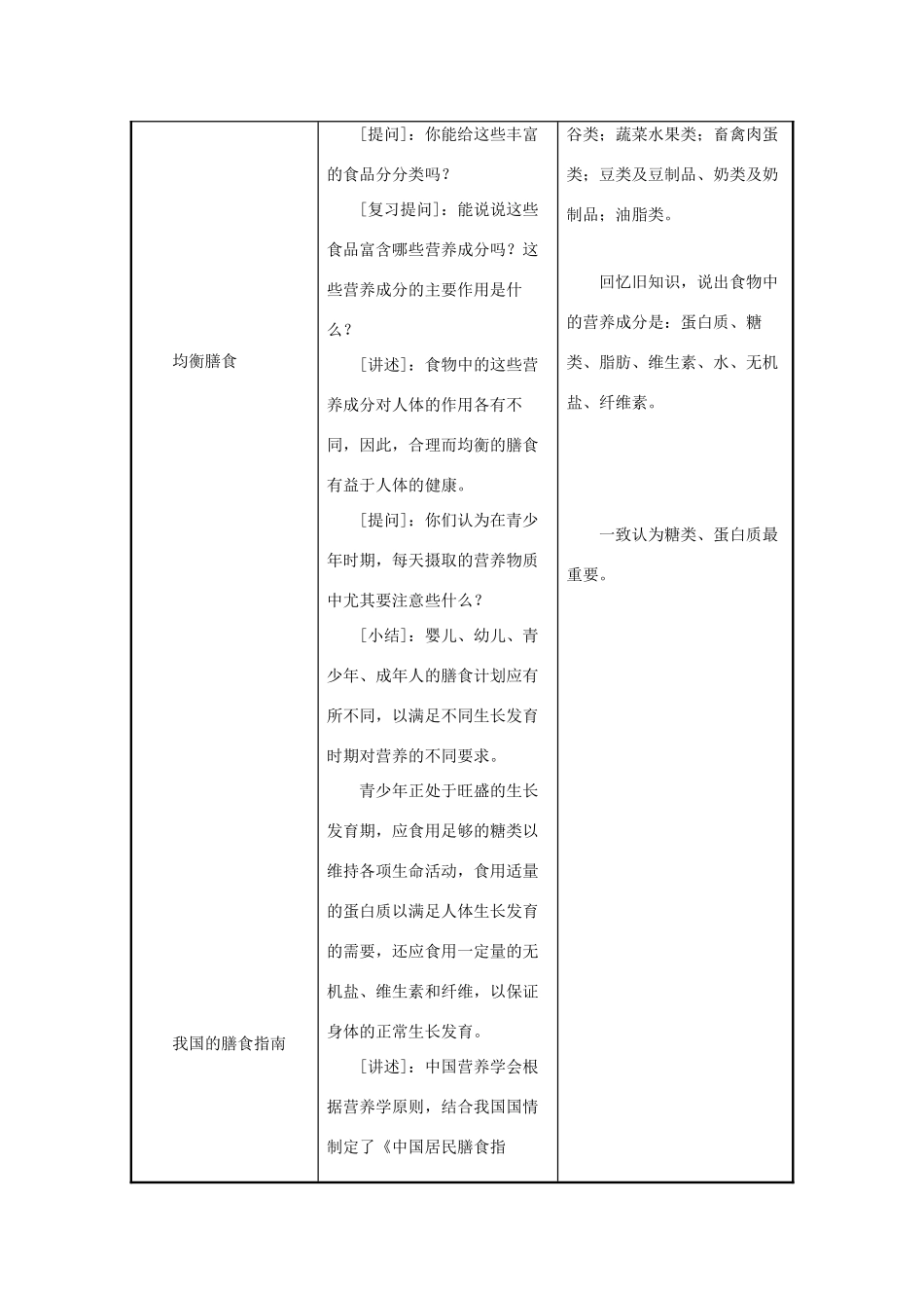 七年级生物下册 第4单元 生物圈中的人 第三节 膳食指南与食品安全名师教案1 苏教版_第2页