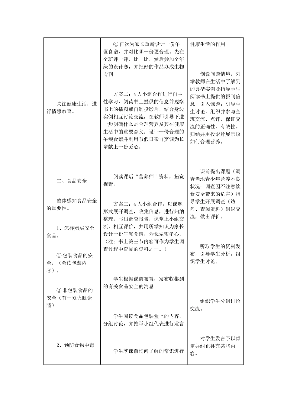 山东省龙口市诸由观镇诸由中学七年级生物下册 2.3 合理营养与食品安全教案 新人教版_第2页