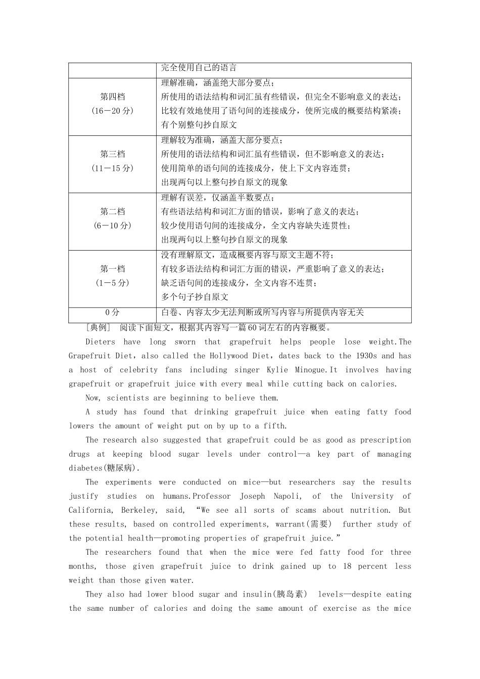 （京津鲁琼专用）高考英语二轮复习 专题五 书面表达 层级三 第三讲 概要写作教案-人教版高三全册英语教案_第2页