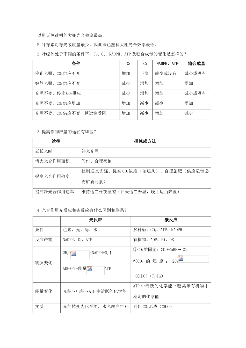 高中生物 第五节光合作用辅导教案 浙科版_第3页