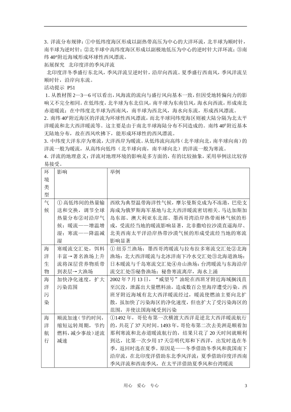 高中地理 第二单元第三节水圈和水循环教案 鲁教版必修1_第3页