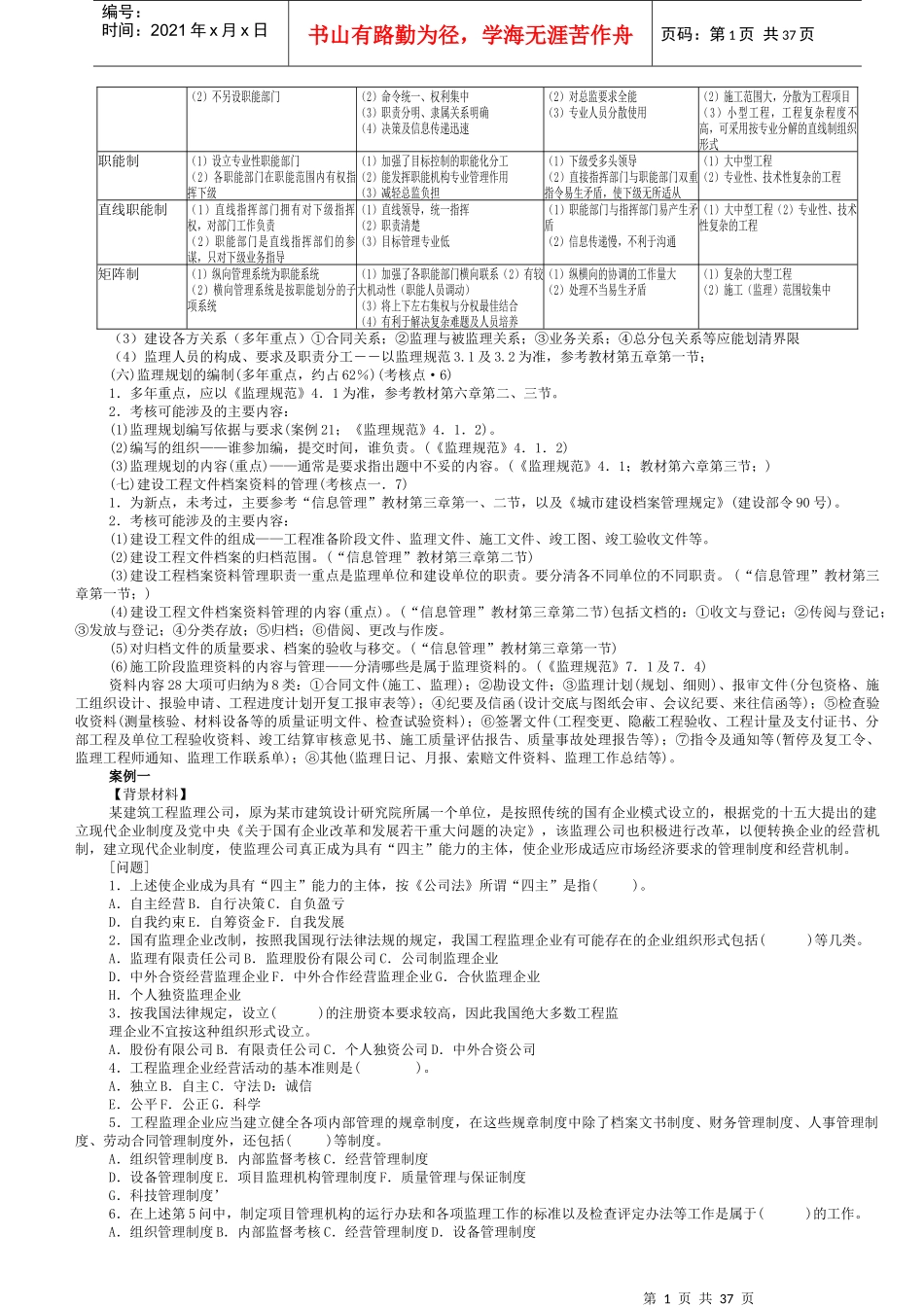 XXXX建设部监理工程师学习资料,全国监理工程师_第2页
