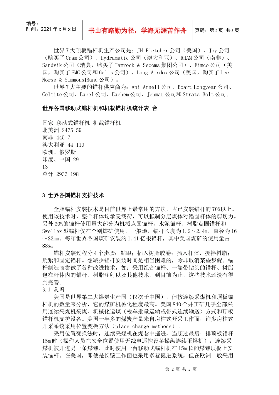 主要产煤国煤矿锚杆支护技术分析_第2页