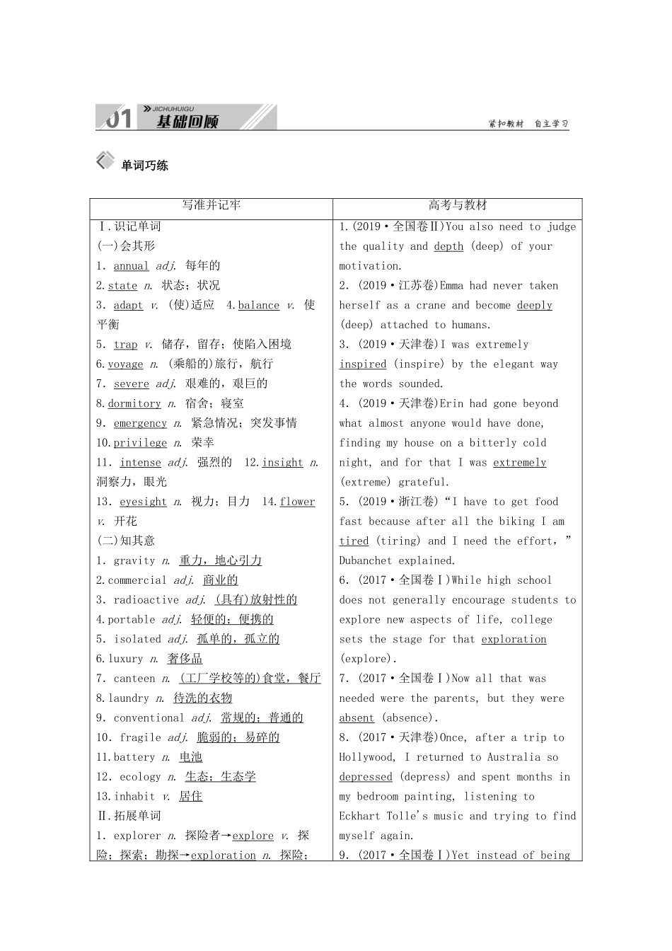 高考英语一轮总复习 Module 1 Deep South（教师用书）教案 外研版选修8-外研版高三选修8英语教案_第3页