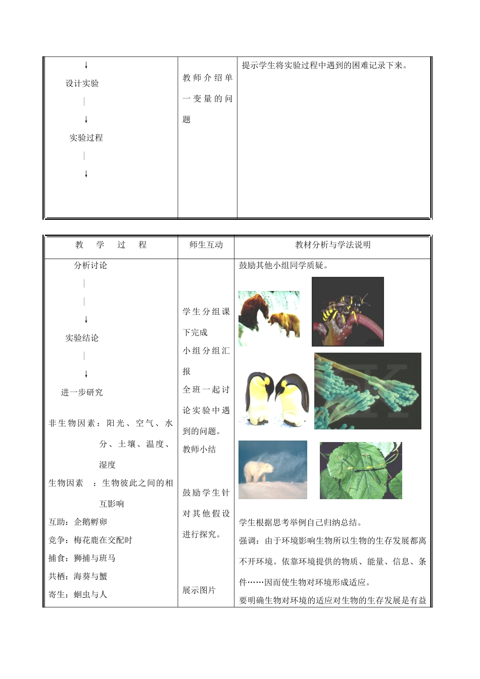 七年级生物上册《生物与环境相互影响》教案1 北师大版_第2页