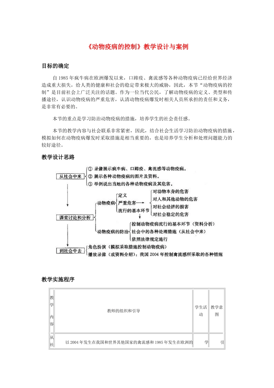 高中生物《动物疫病的控制》教案2 新人教版选修2_第1页