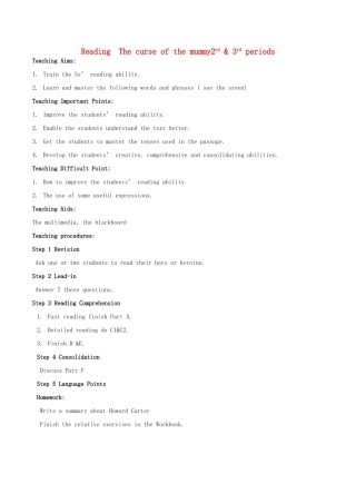 高中英语 Unit 3《Amazing People-Reading》教案2 牛津译林版必修2