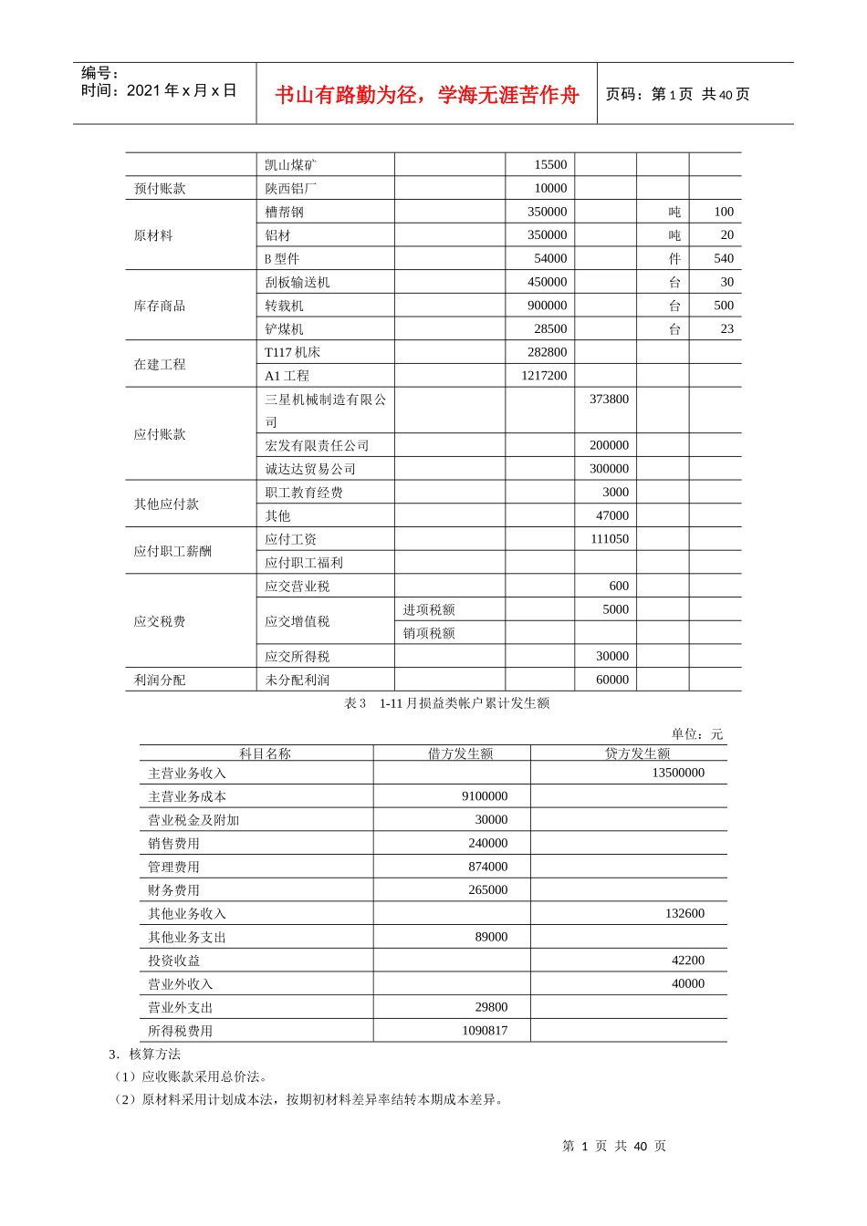 会计实训九霖机械有限责任公司_第2页