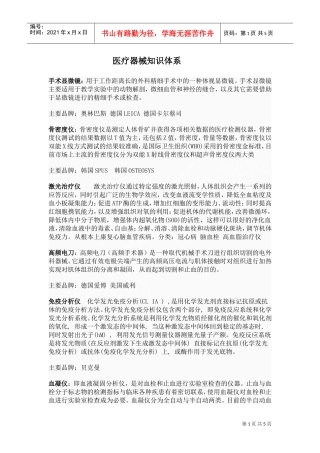 医疗器械知识体系及其主要品牌(DOC5页)