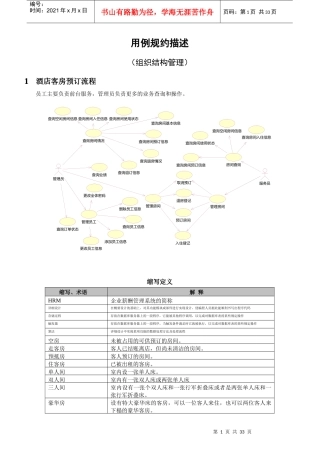 [组织机构管理模块][酒店客房预订系统]用例规约描述