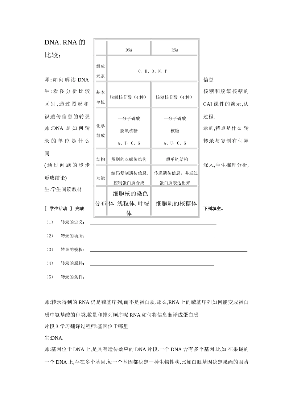 高中生物基因指导蛋白质合成教案与课后习题_第3页