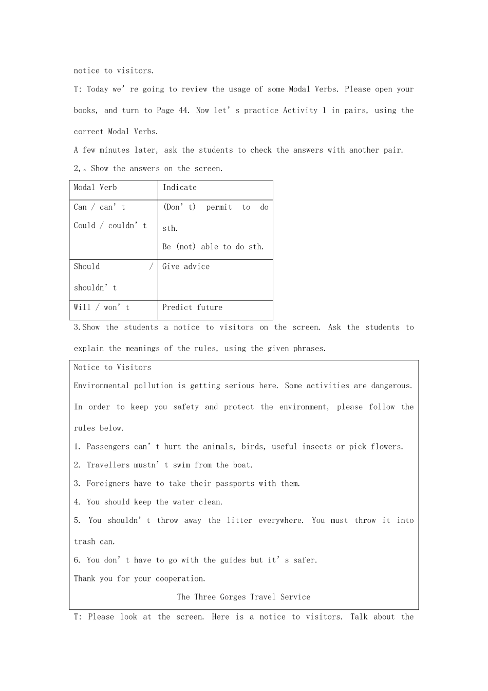 高中英语 Module5 A Trip Along the Three Gorges教案 外研版必修4-外研版高一必修4英语教案_第2页