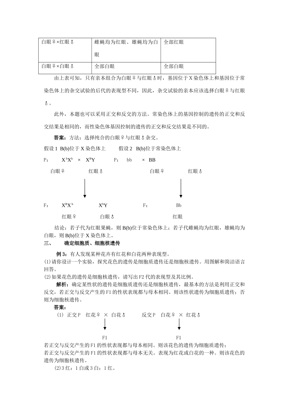 高三生物例谈遗传中的实验设计_第3页