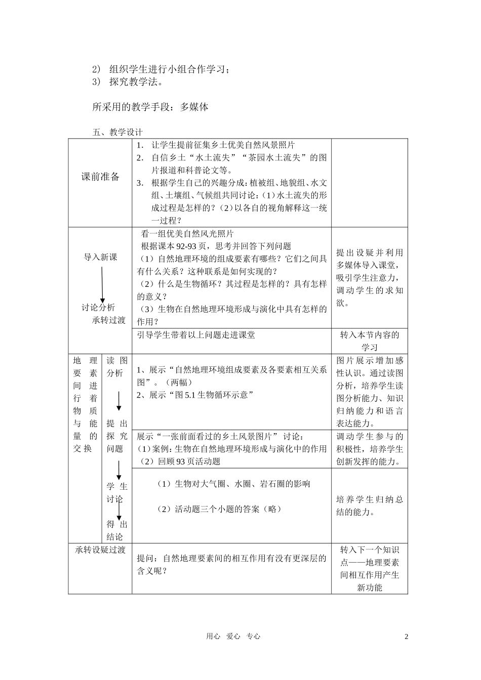 高考地理《自然地理环境的整体性》说课材料 新人教版选修4_第2页