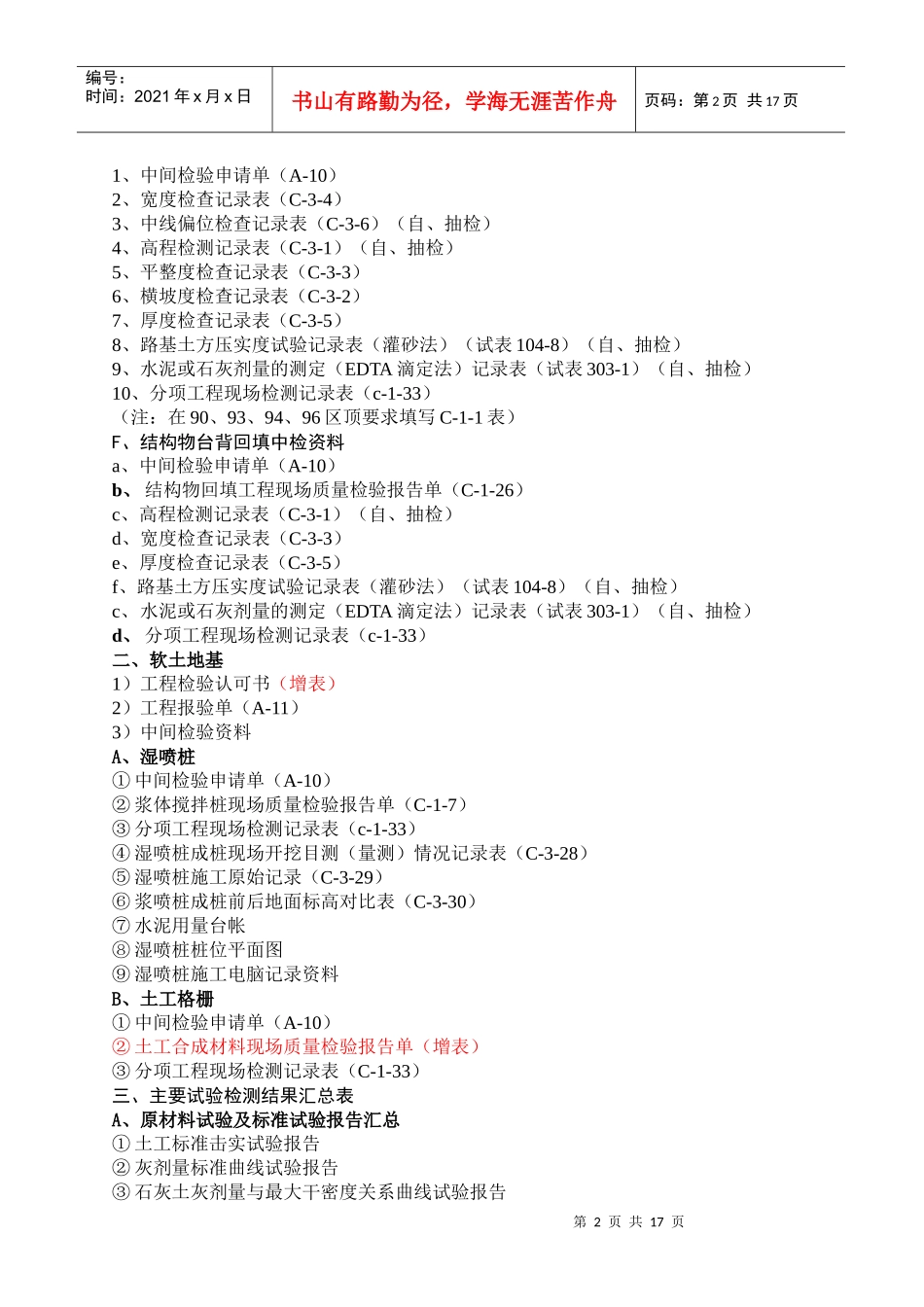 公路工程质量保证资料整理目录_第3页