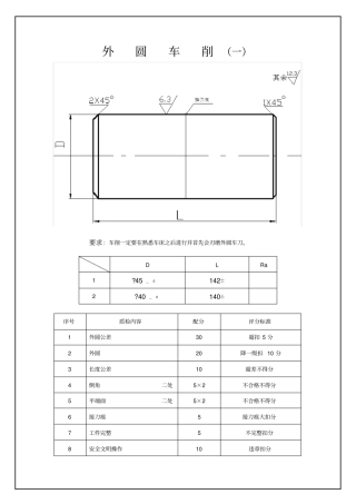 数控车工普车操作图纸大全