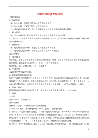 高中地理 6.2 中国的可持续发展实践教案 新人教版必修2