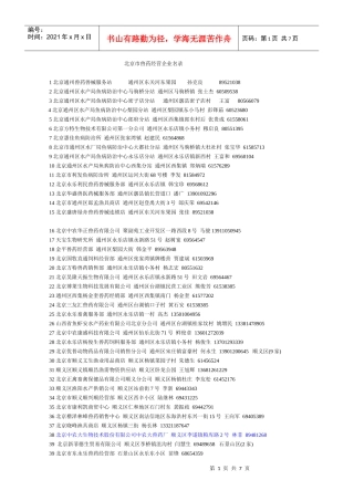 北京兽药企业名录