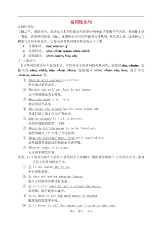 高三英语名词性从句讲解教案（语法专项）