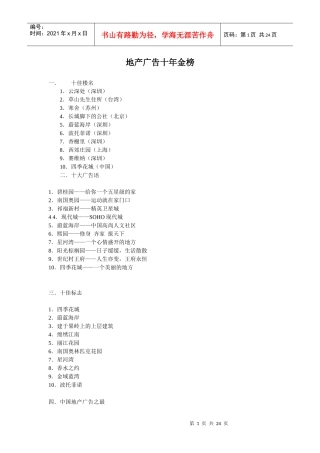 中国地产广告十年金榜