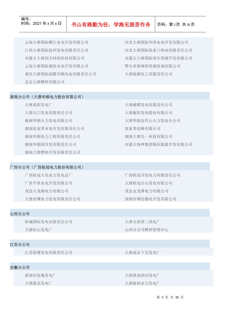 中国各大电力集团下属发电厂名录_第3页