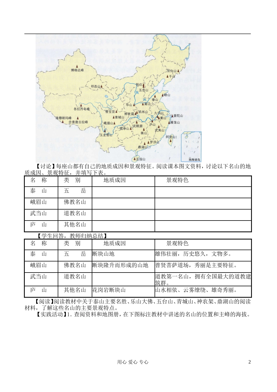 高中地理 2.2中国名景欣赏教案 湘教版选修3_第2页