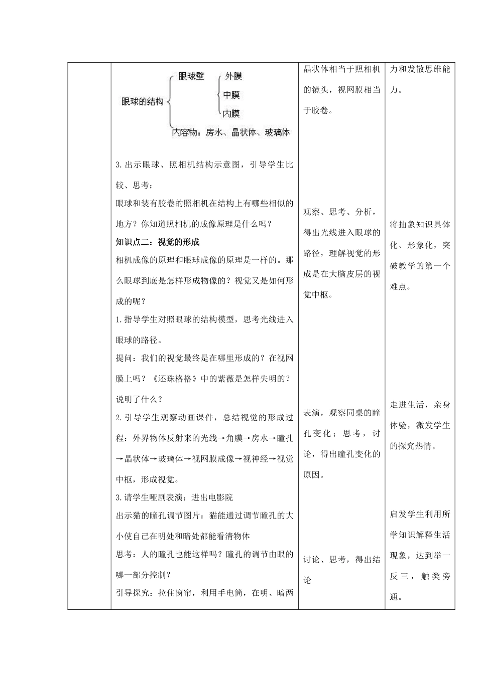 七年级生物下册 12.2《感受器和感觉器官》（第1课时）教案 北师大版-北师大版初中七年级下册生物教案_第3页