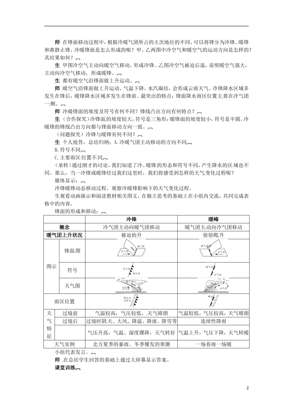 安徽省怀远县包集中学地理 2.3大气环境第六课时教案 湘教版必修_第2页