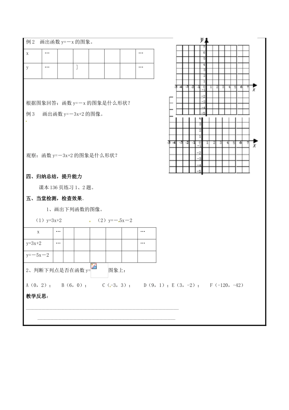 山东省聊城市高唐县八年级数学下册 10.1 函数的图象教案 （新版）青岛版-（新版）青岛版初中八年级下册数学教案_第2页