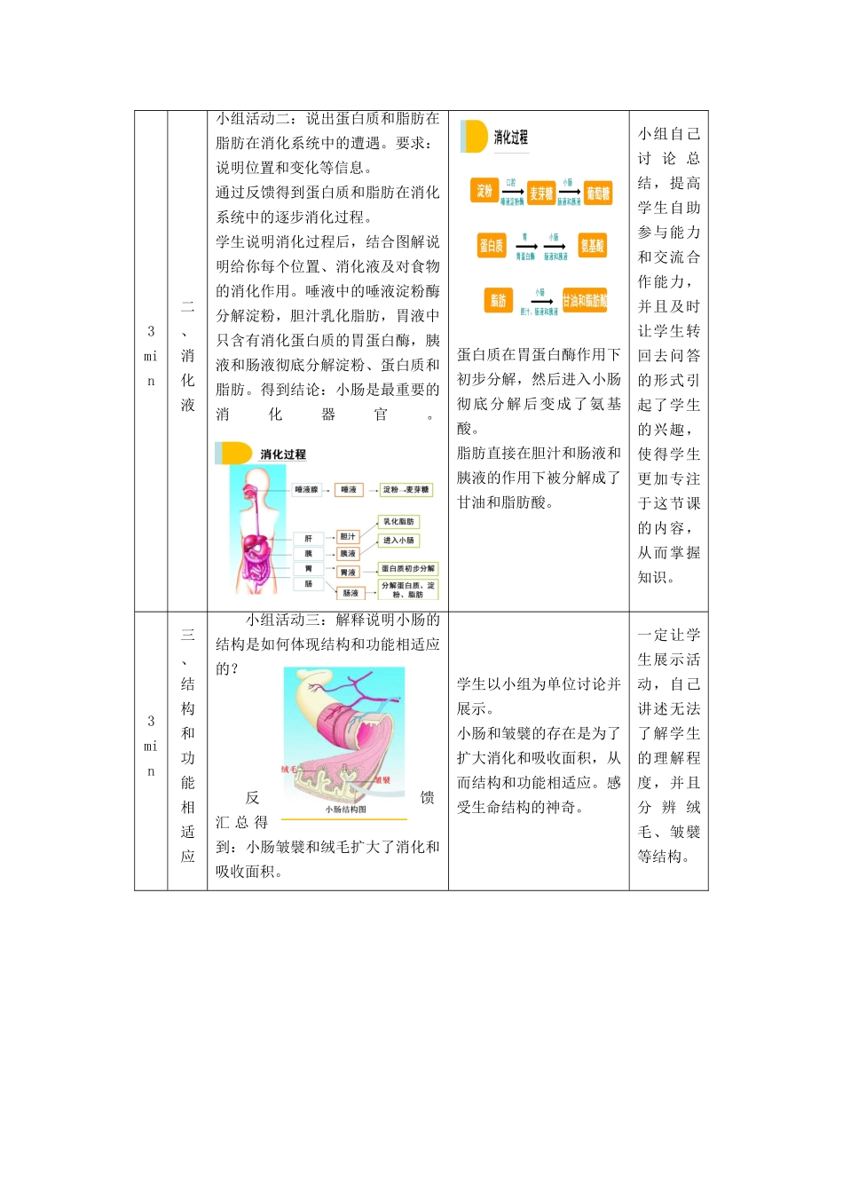 秋七年级生物下册 9.2 人体的消化与吸收（第2课时）教学设计 （新版）苏教版-（新版）苏教版初中七年级下册生物教案_第3页