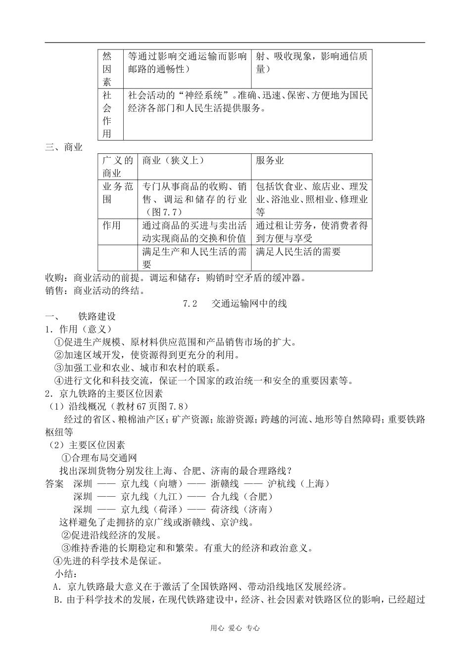 高中地理第七单元 人类活动地域联系 复习旧人教版必修下册_第2页