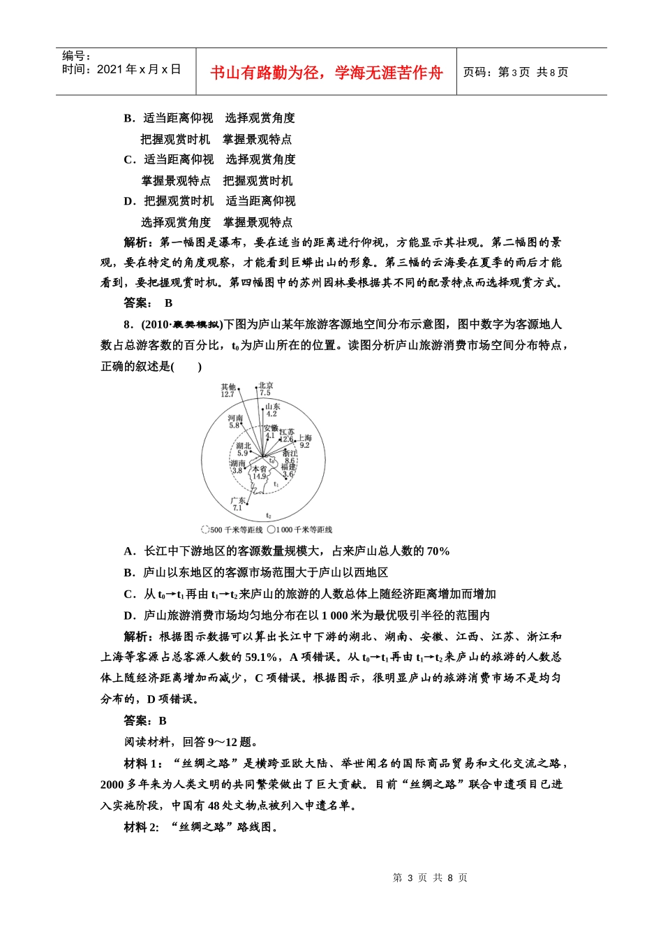 二轮三轮突破地理(人教版)第一部分 专题六 第二讲 文化与旅游_第3页