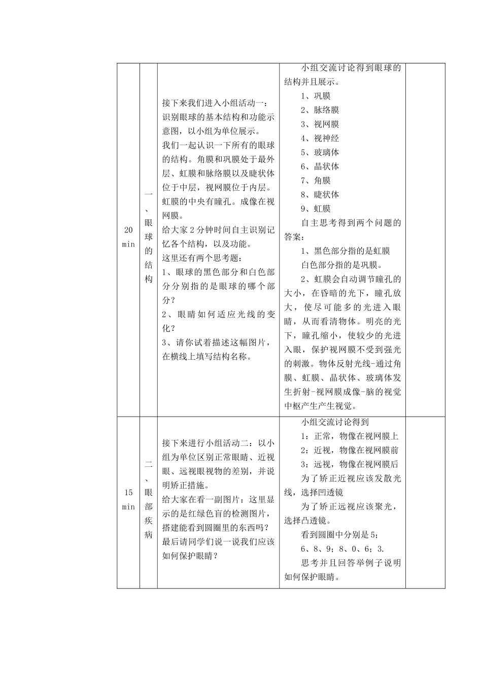 秋七年级生物下册 12.3 人体的感知信息（第1课时）教学设计 （新版）苏教版-（新版）苏教版初中七年级下册生物教案_第3页